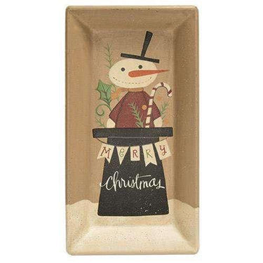 Merry Christmas Snowman Tray - The Fox Decor